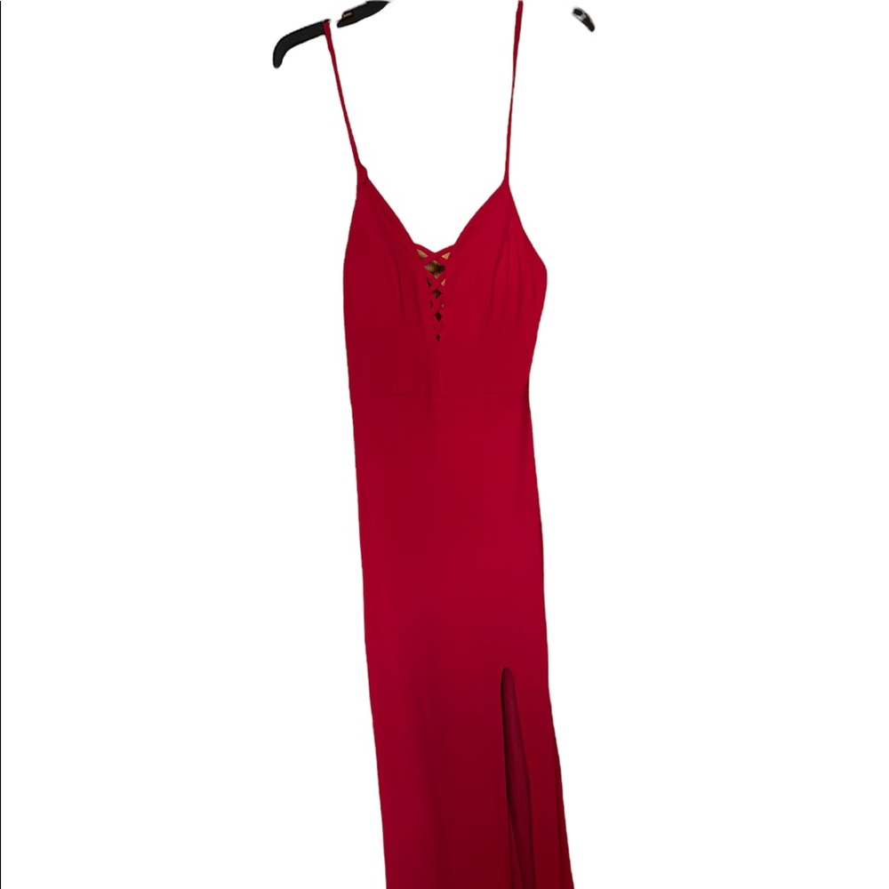 Jodi Kristopher - Cross-front Red Prom Dress